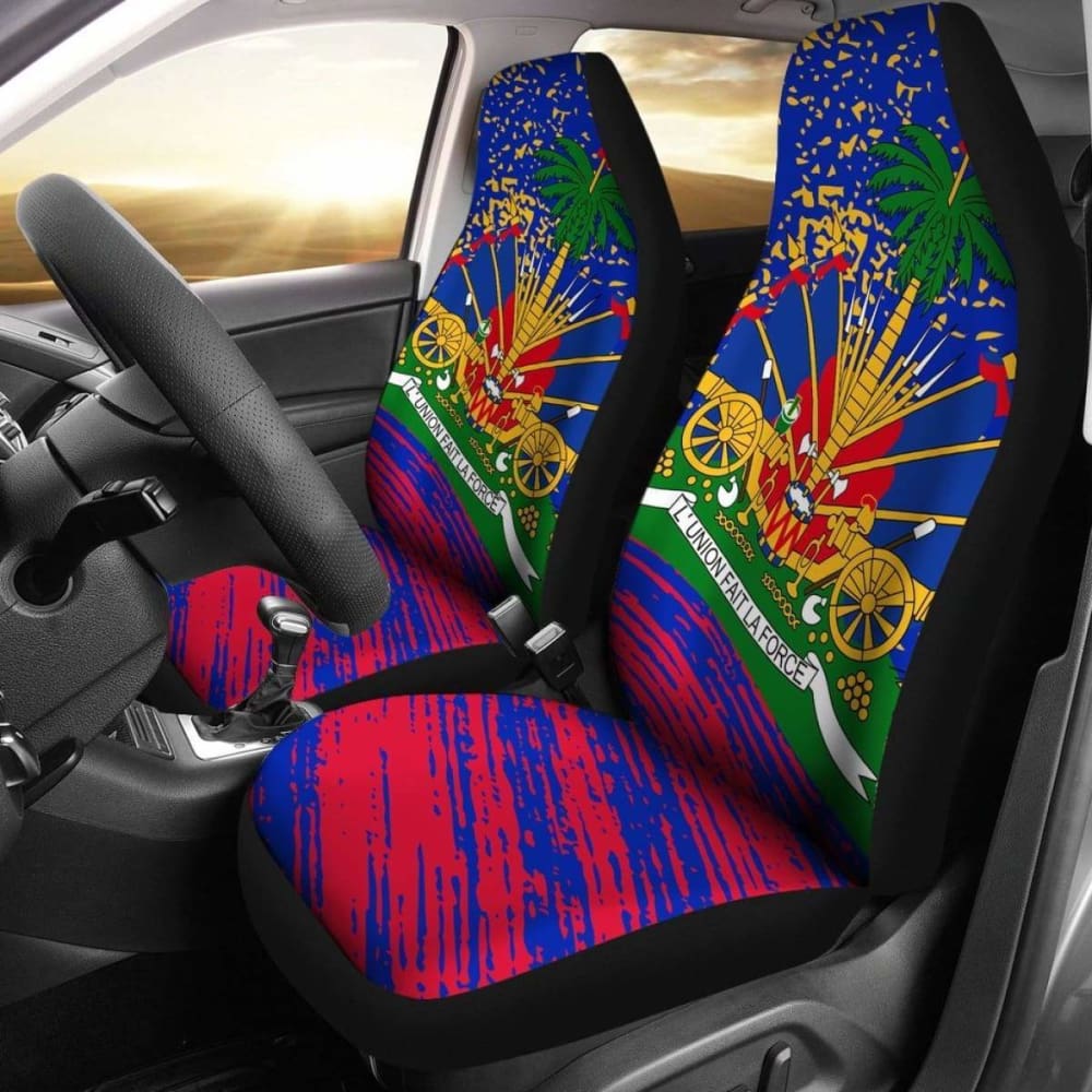 Haiti Car Seat Cover Flag Version 7 153908 - YourCarButBetter