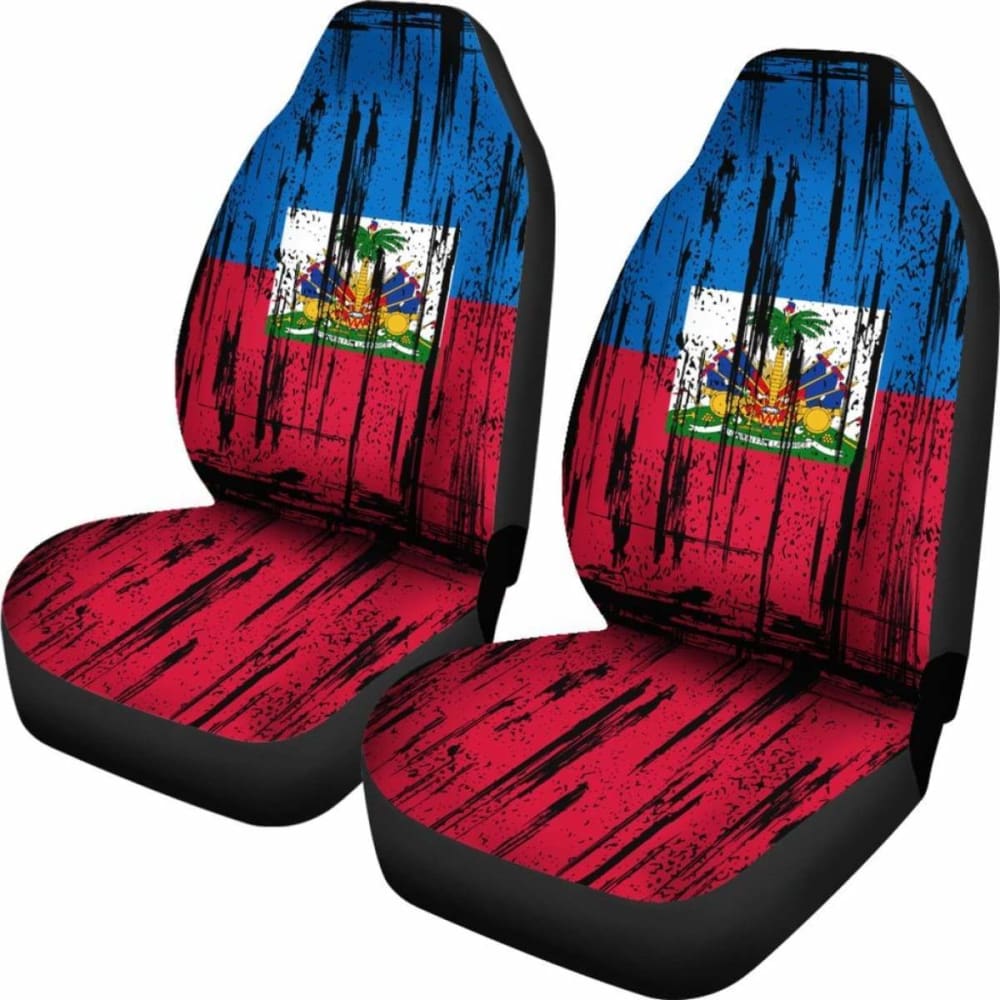 Haiti Grunge Flag Car Seat Cover 1 153908 - YourCarButBetter