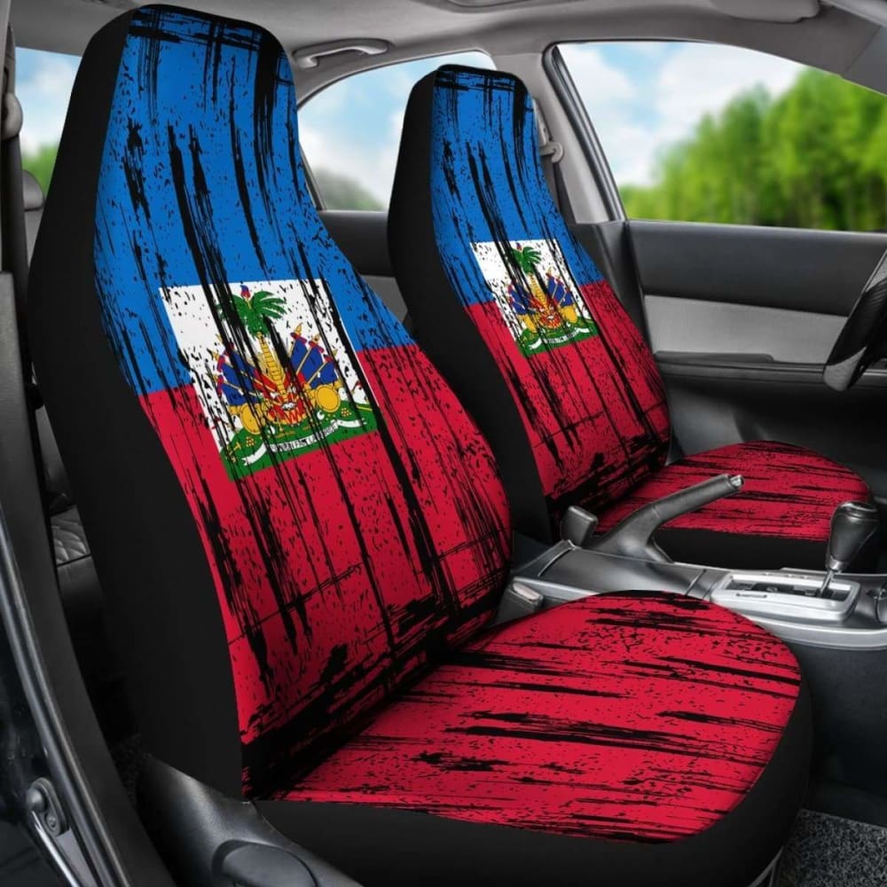 Haiti Grunge Flag Car Seat Cover 1 232125 - YourCarButBetter