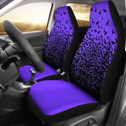 Halloween Bats Purple Car Seat Covers 102802 - YourCarButBetter
