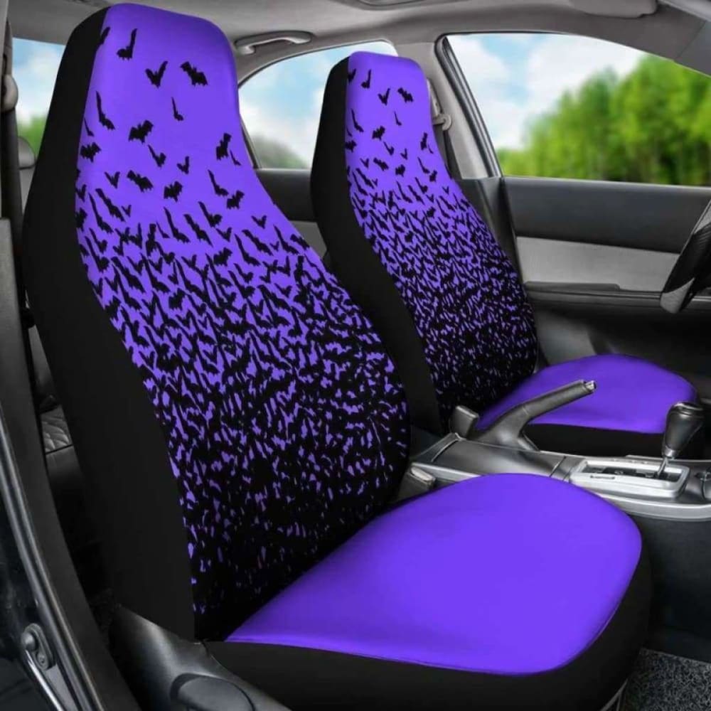 Halloween Bats Purple Car Seat Covers 102802 - YourCarButBetter