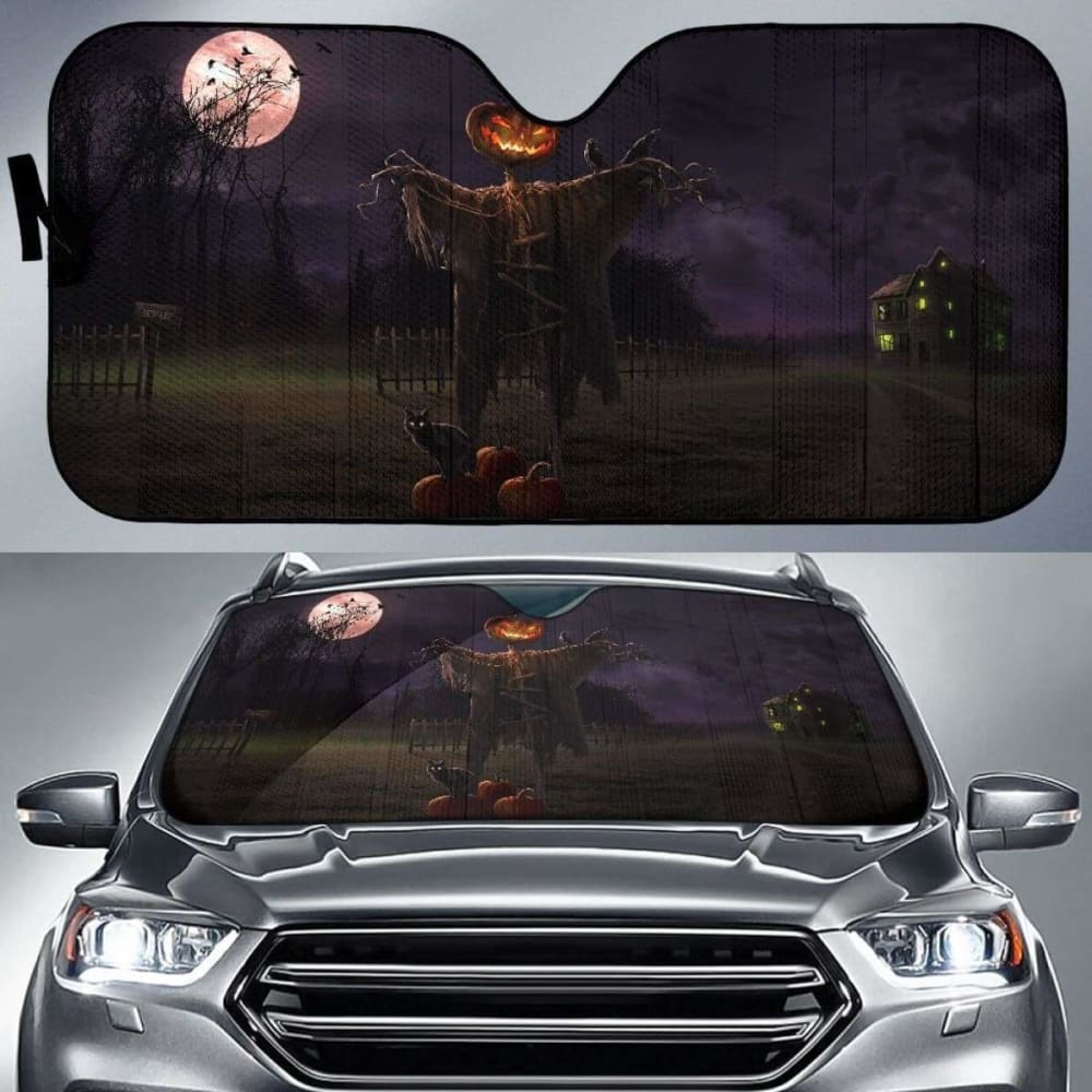 Halloween Haunted Strawman Sun Shade Amazing Best Gift Ideas 085424 - YourCarButBetter