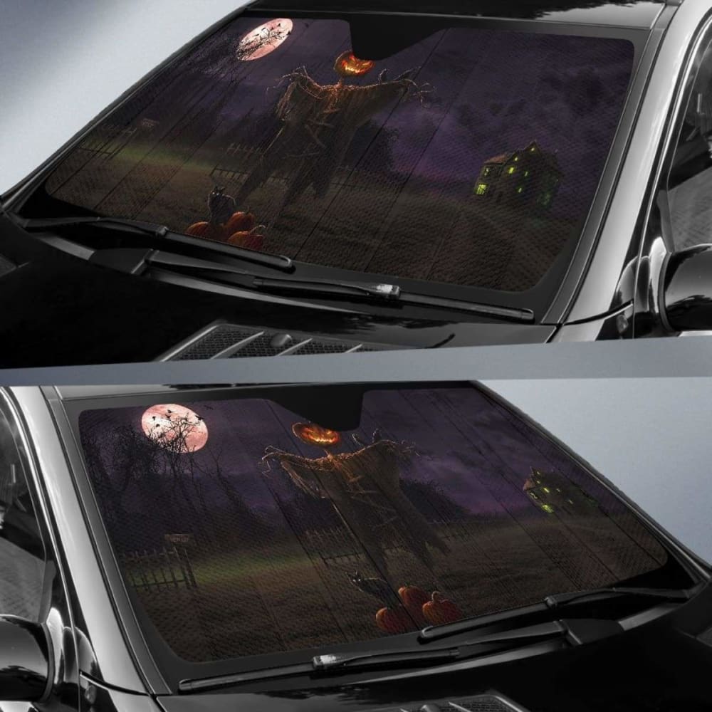 Halloween Haunted Strawman Sun Shade Amazing Best Gift Ideas 085424 - YourCarButBetter