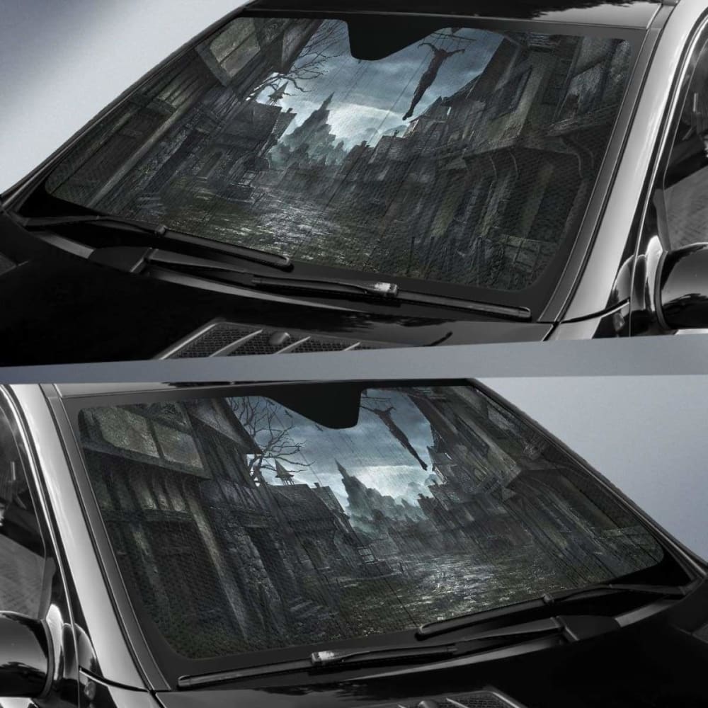 Halloween Haunted Village Sun Shade Amazing Best Gift Ideas 085424 - YourCarButBetter