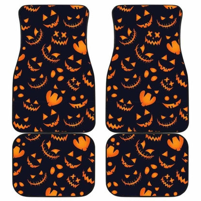 Halloween Pattern Pumpkin Background Front And Back Car Mats 102802 - YourCarButBetter