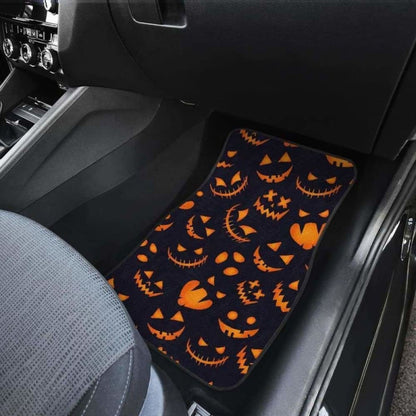 Halloween Pattern Pumpkin Background Front And Back Car Mats 102802 - YourCarButBetter