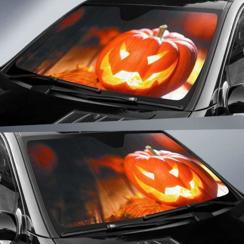 Halloween Pumpkin Auto Sun Shade 085424 - YourCarButBetter