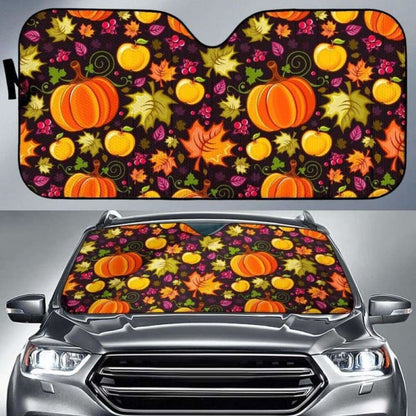 Halloween Pumpkin Auto Sun Shades 085424 - YourCarButBetter