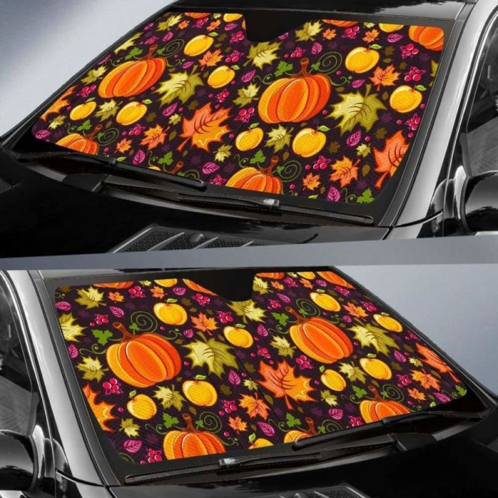 Halloween Pumpkin Auto Sun Shades 085424 - YourCarButBetter