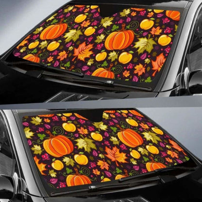 Halloween Pumpkin Auto Sun Shades 085424 - YourCarButBetter