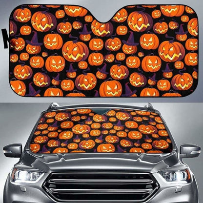 Halloween Pumpkin Pattern Car Auto Sun Shades 085424 - YourCarButBetter