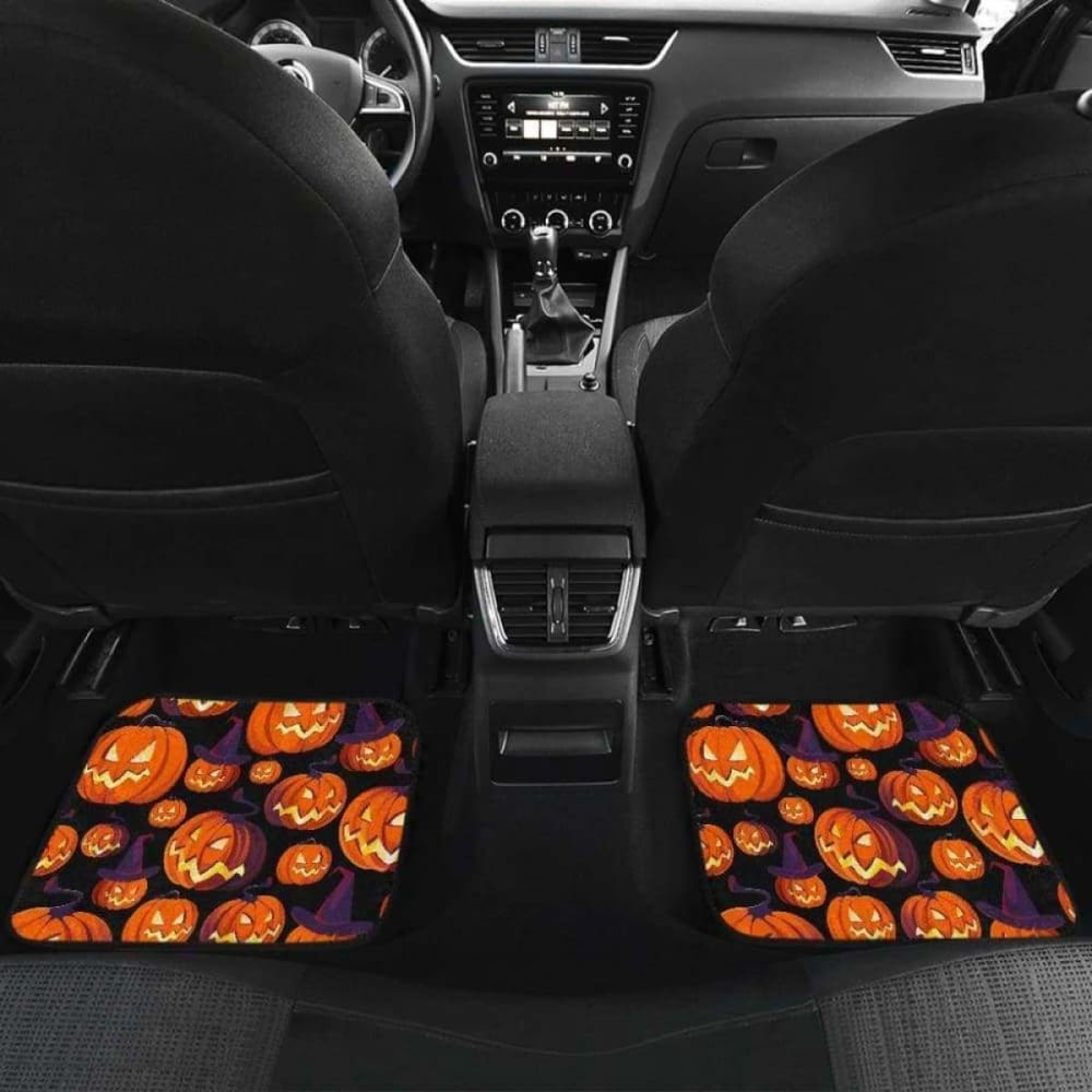 Halloween Pumpkin Pattern Front And Back Car Mats 102802 - YourCarButBetter