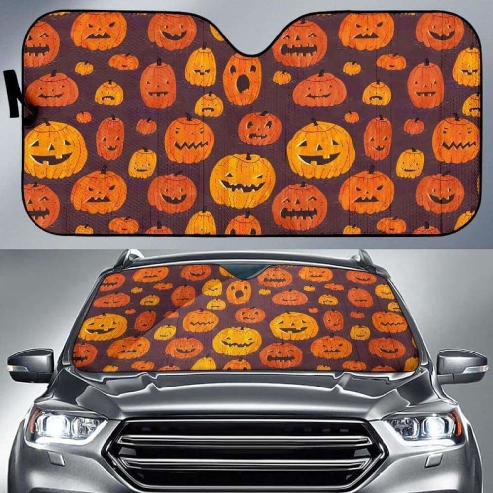 Halloween Pumpkins Auto Sun Shades 085424 - YourCarButBetter