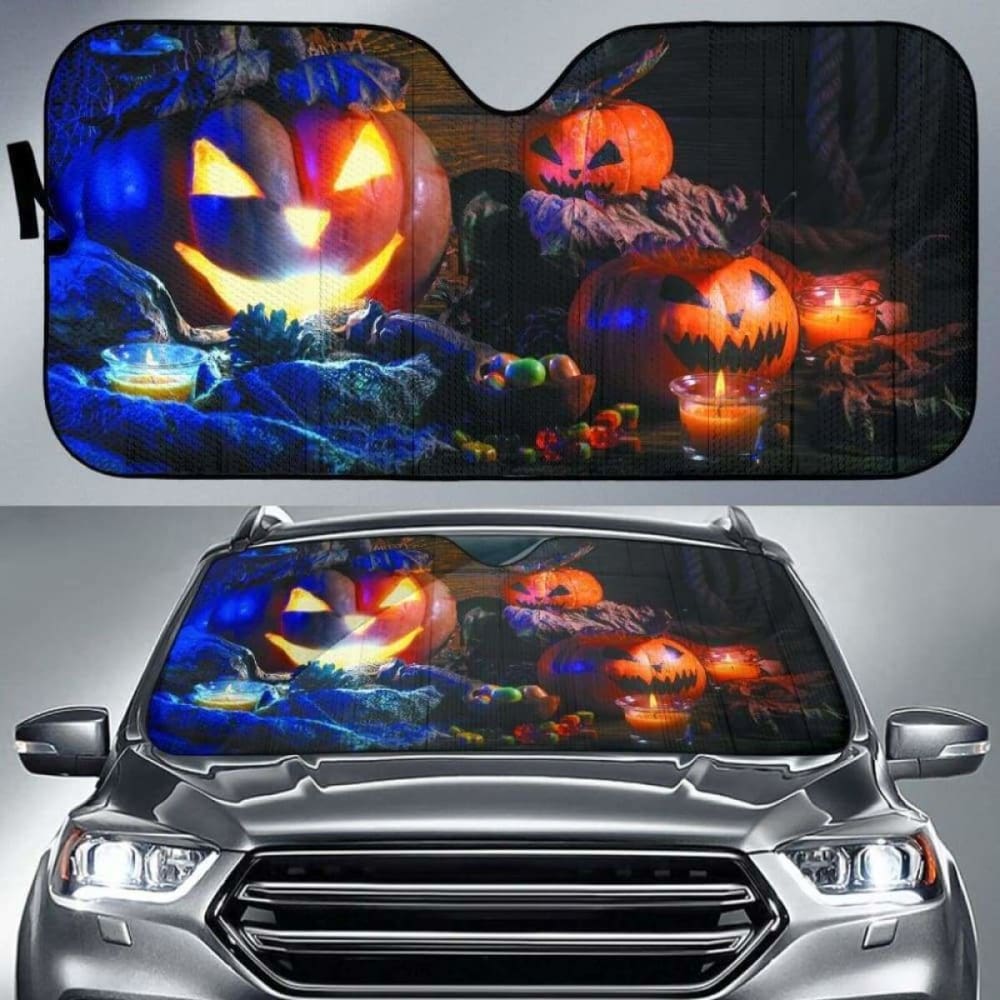 Halloween Pumpkins Car Sun Shades 085424 - YourCarButBetter