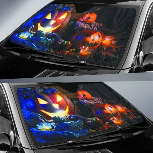 Halloween Pumpkins Car Sun Shades 085424 - YourCarButBetter