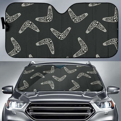 Hand Drawn Boomerang Australian Aboriginal Ornament Car Auto Sun Shades 094201 - YourCarButBetter