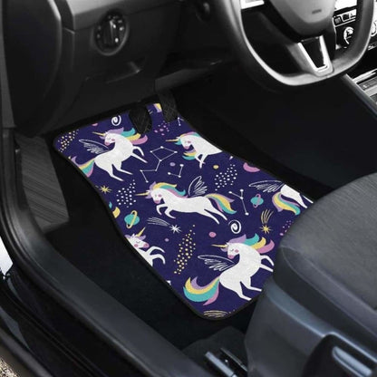 Hand Drawn Cute Unicorn Star Planet Front And Back Car Mats 170817