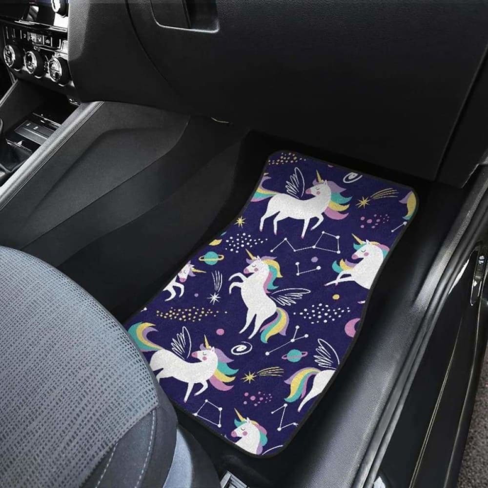 Hand Drawn Cute Unicorn Star Planet Front And Back Car Mats 170817