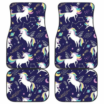 Hand Drawn Cute Unicorn Star Planet Front And Back Car Mats 170817