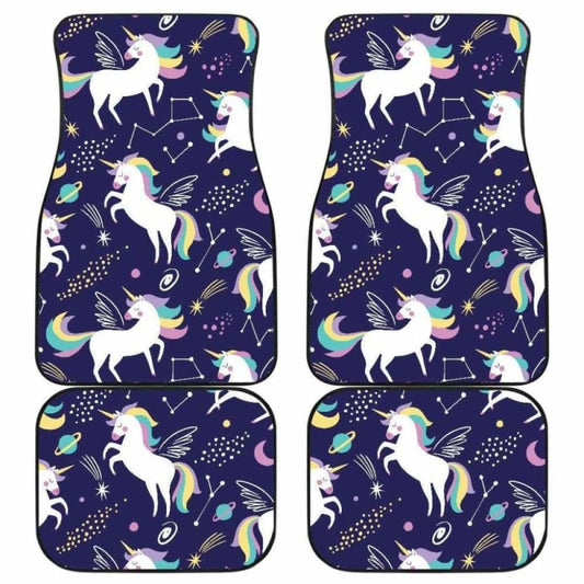 Hand Drawn Cute Unicorn Star Planet Front And Back Car Mats 170817