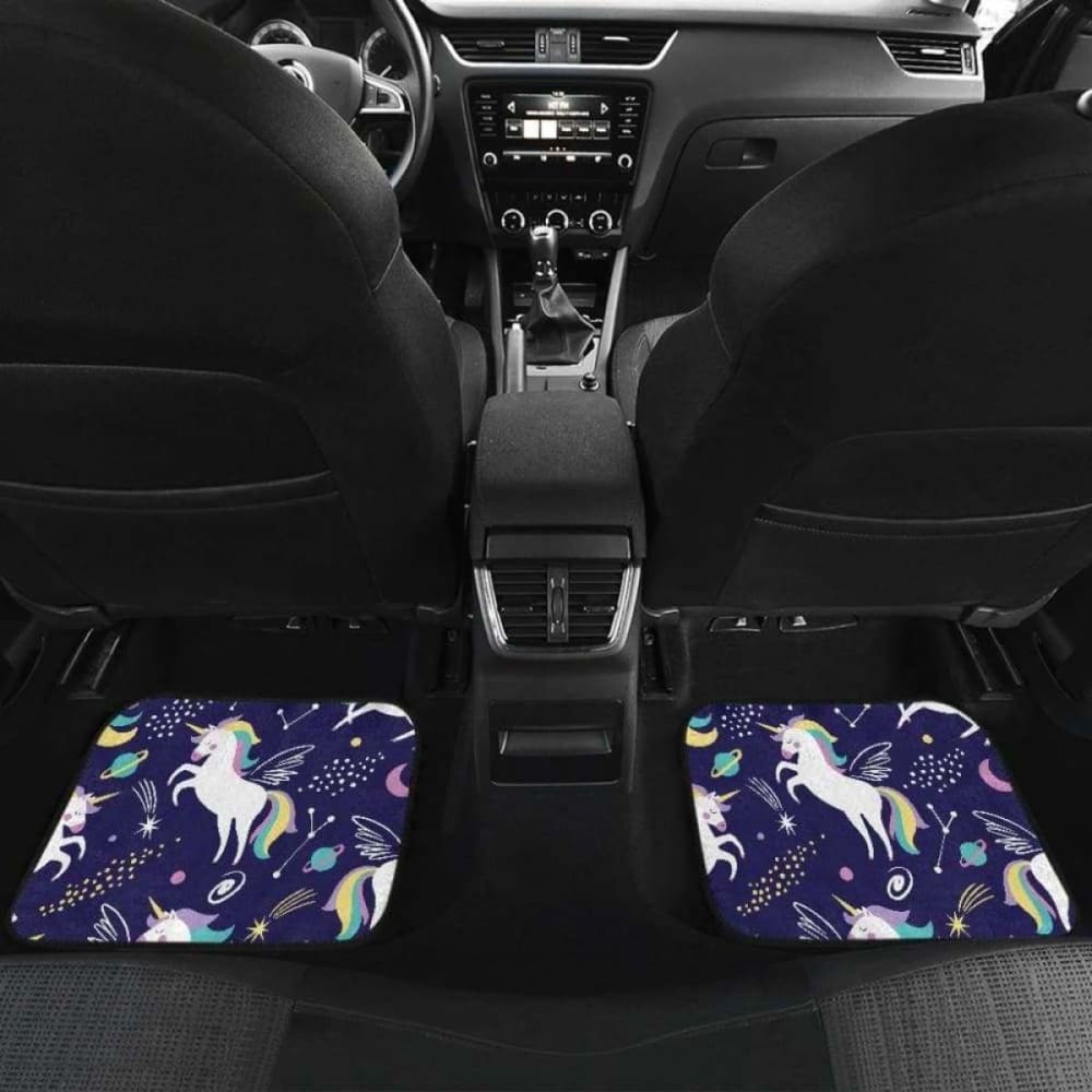 Hand Drawn Cute Unicorn Star Planet Front And Back Car Mats 170817