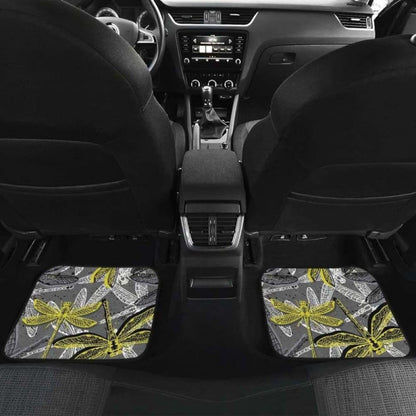 Hand Drawn Dragonfly Pattern Front And Back Car Mats 135711
