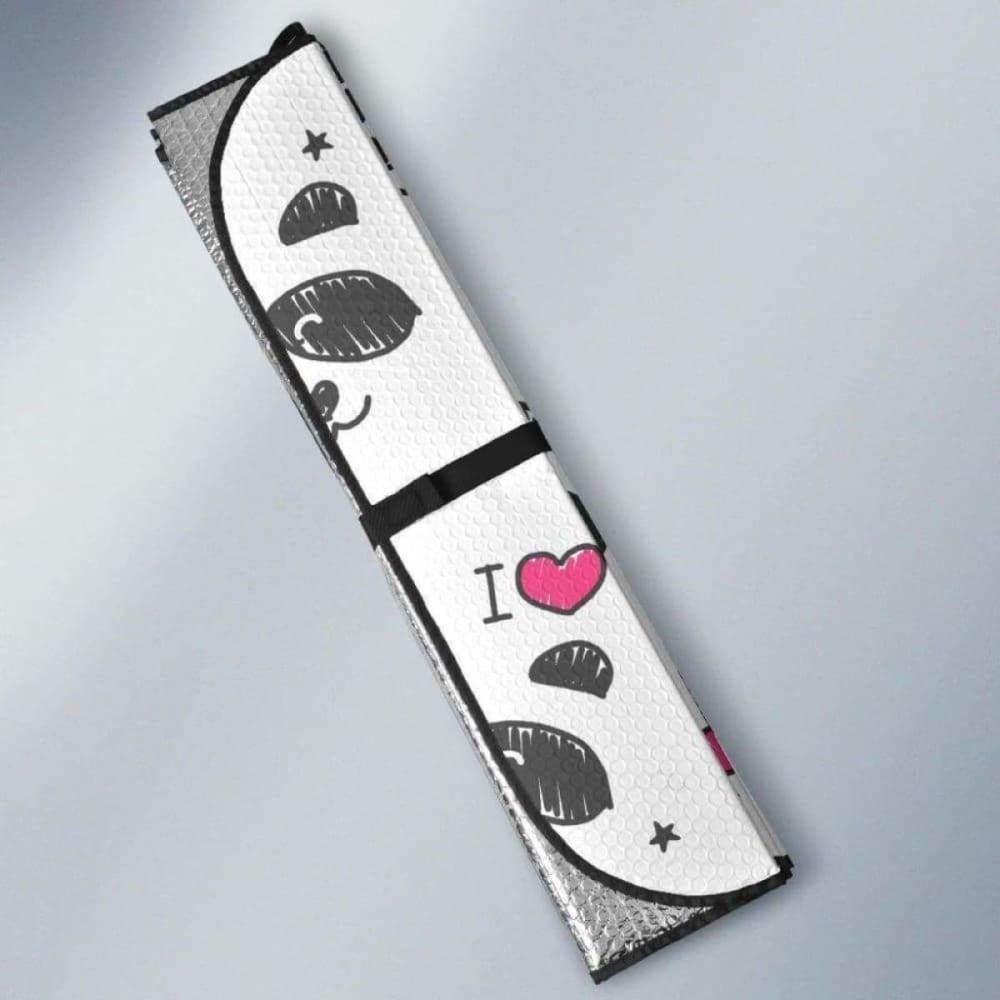 Hand Drawn Faces Of Pandas Pattern Car Auto Sun Shades 172609 - YourCarButBetter