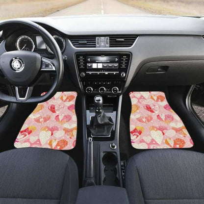Hand Drawn Heart Design Pattern Front And Back Car Mats 174914 - YourCarButBetter