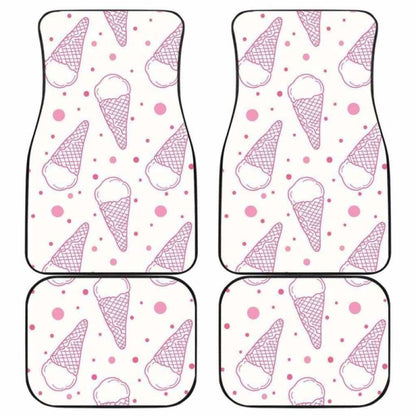 Hand Drawn Ice Cream Pattern Front And Back Car Mats 160830 - YourCarButBetter