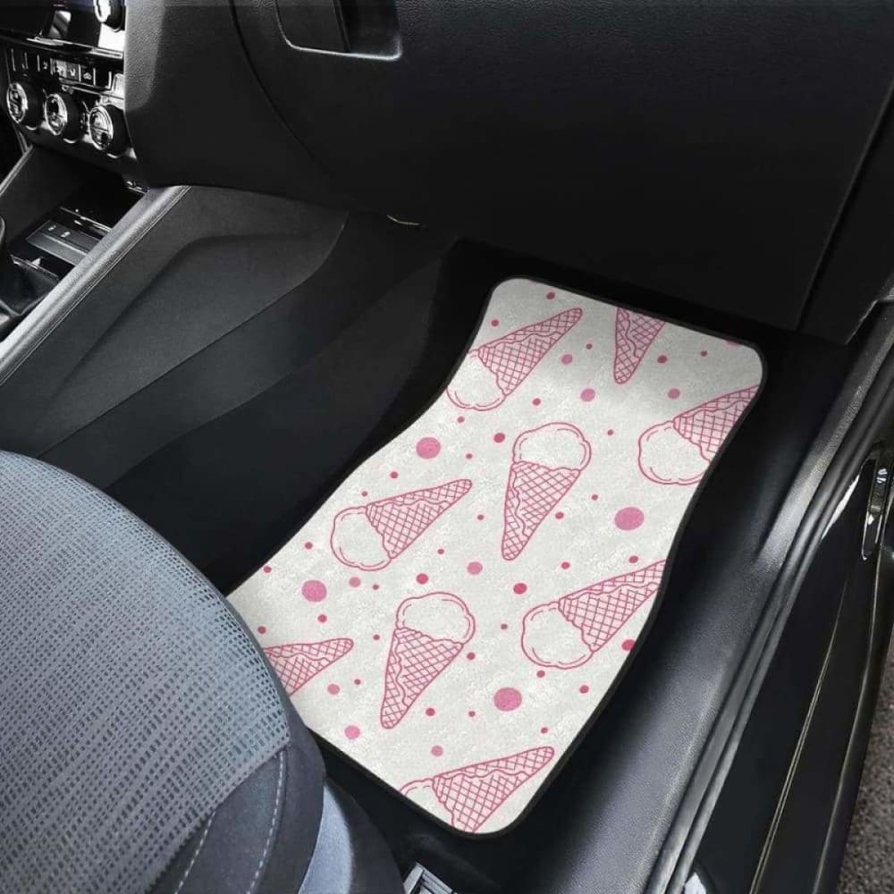 Hand Drawn Ice Cream Pattern Front And Back Car Mats 160830 - YourCarButBetter