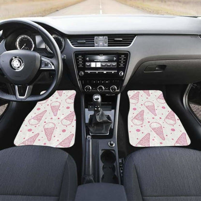 Hand Drawn Ice Cream Pattern Front And Back Car Mats 160830 - YourCarButBetter