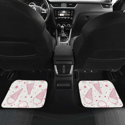 Hand Drawn Ice Cream Pattern Front And Back Car Mats 160830 - YourCarButBetter