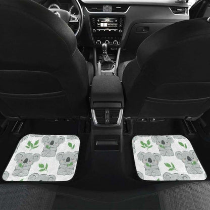 Hand Drawn Koala Leaves Pattern Front And Back Car Mats 174914 - YourCarButBetter