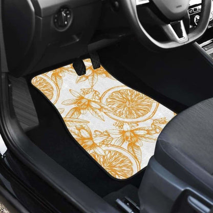 Hand Drawn Orange Fruit Pattern Front And Back Car Mats 174914 - YourCarButBetter