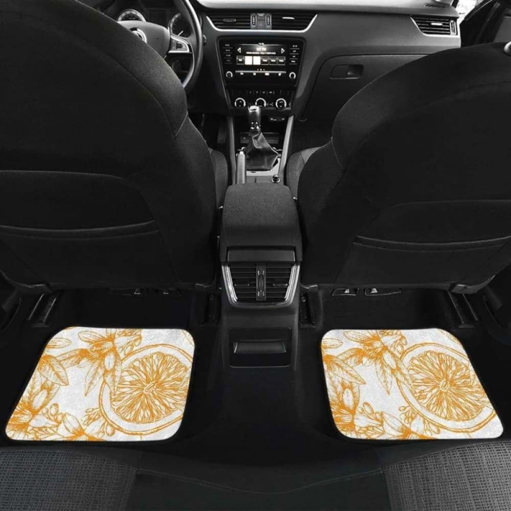 Hand Drawn Orange Fruit Pattern Front And Back Car Mats 174914 - YourCarButBetter