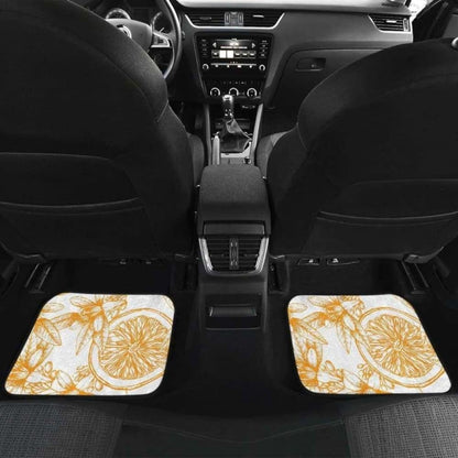Hand Drawn Orange Fruit Pattern Front And Back Car Mats 174914 - YourCarButBetter
