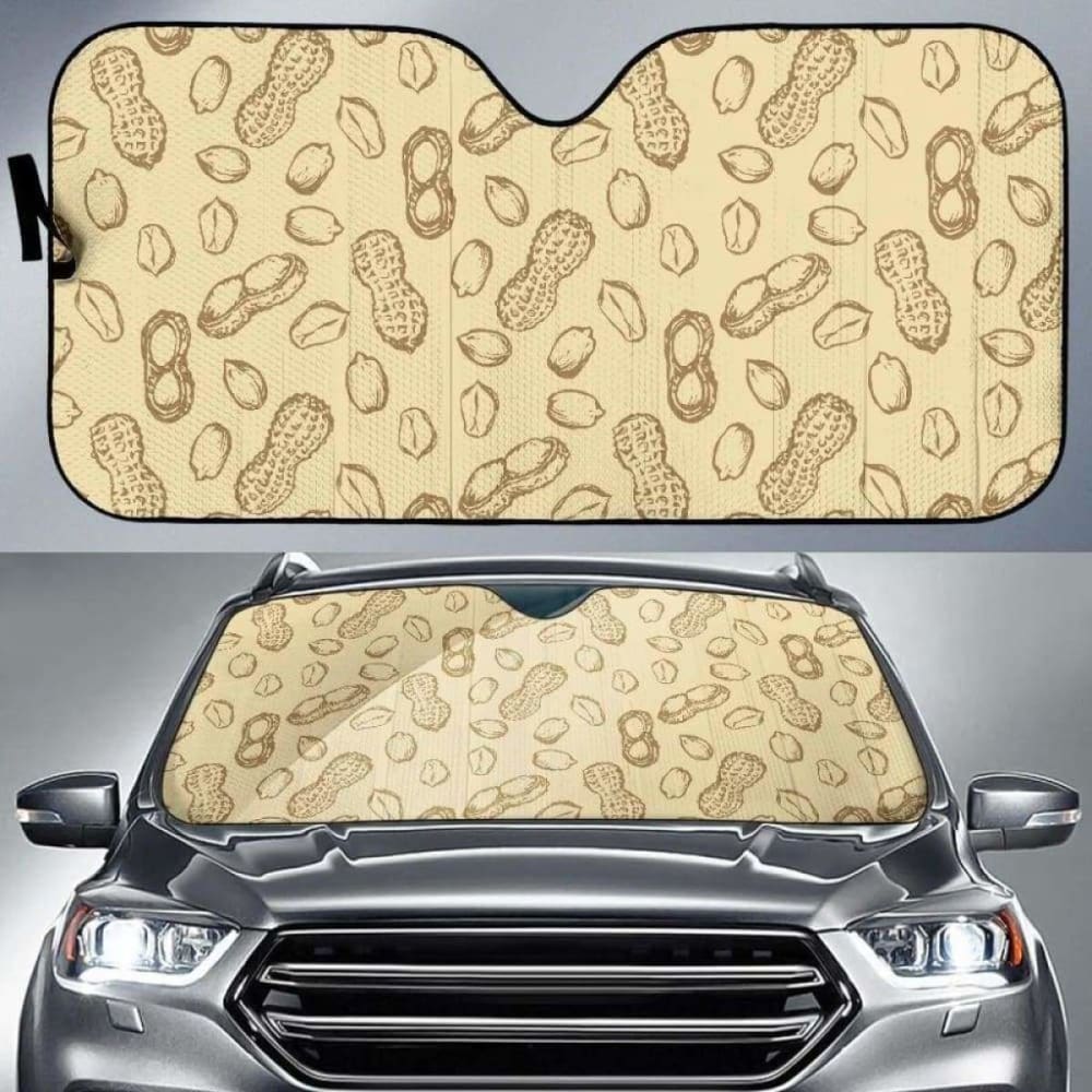 Hand Drawn Peanuts Pattern Car Auto Sun Shades 103406 - YourCarButBetter