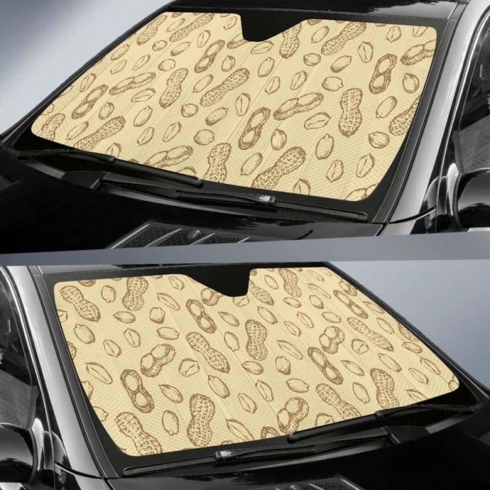 Hand Drawn Peanuts Pattern Car Auto Sun Shades 103406 - YourCarButBetter