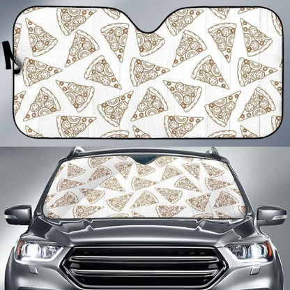 Hand Drawn Pizza Pattern Car Auto Sun Shades 094201 - YourCarButBetter