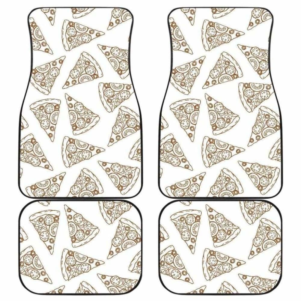 Hand Drawn Pizza Pattern Front And Back Car Mats 142711 - YourCarButBetter