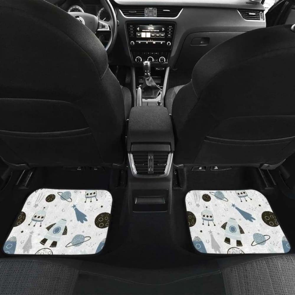 Hand Drawn Space Elements Space Rocket Star Planet Space Probe Front And Back Car Mats 142711 - YourCarButBetter