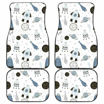 Hand Drawn Space Elements Space Rocket Star Planet Space Probe Front And Back Car Mats 142711 - YourCarButBetter