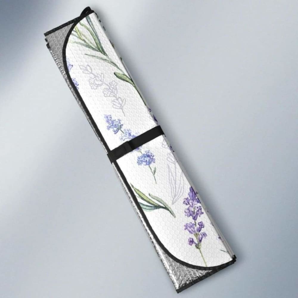 Hand Painting Watercolor Lavender Car Auto Sun Shades 460402 - YourCarButBetter