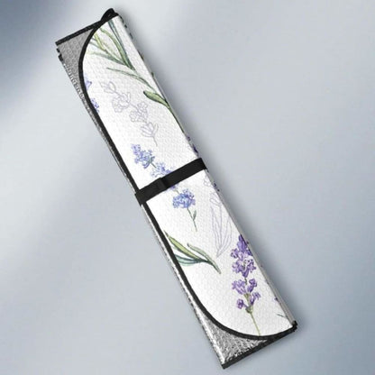 Hand Painting Watercolor Lavender Car Auto Sun Shades 460402 - YourCarButBetter