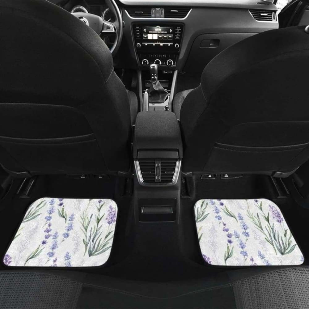 Hand Painting Watercolor Lavender Front And Back Car Mats 174914 - YourCarButBetter