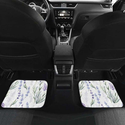 Hand Painting Watercolor Lavender Front And Back Car Mats 174914 - YourCarButBetter