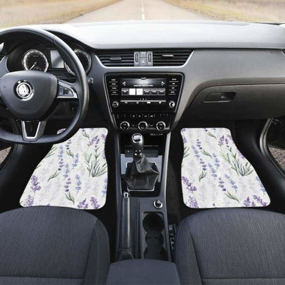 Hand Painting Watercolor Lavender Front And Back Car Mats 174914 - YourCarButBetter