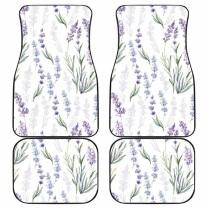 Hand Painting Watercolor Lavender Front And Back Car Mats 174914 - YourCarButBetter