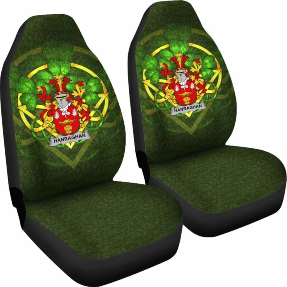 Hanraghan Or O’Hanraghan Ireland Car Seat Cover Celtic Shamrock (Set Of Two) 154230 - YourCarButBetter