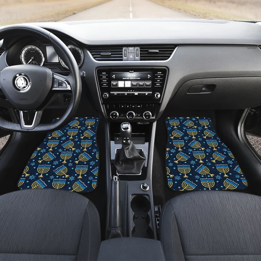 Hanukkah Blue Print Pattern Car Floor Mats 210201 - YourCarButBetter